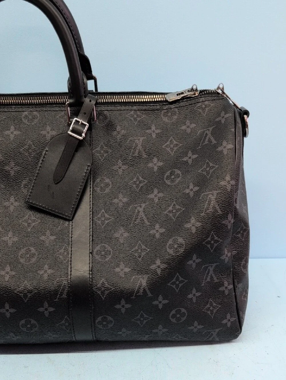 Louis Vuitton Keepall  Bandoulièr Monogram Duffel Bag w Removable Strap Black